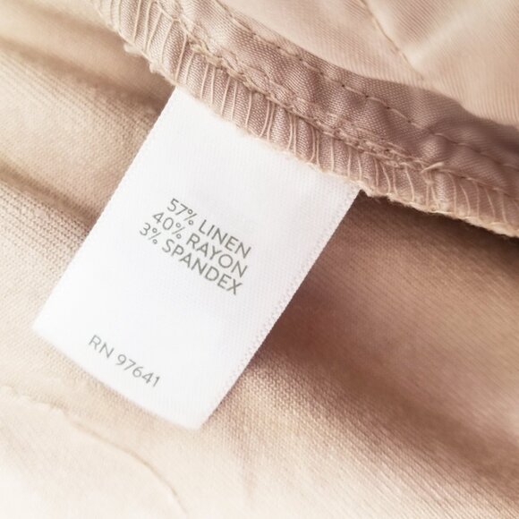 J Jill Linen Stretch Straight-Leg Cropped Trousers Pants Size 14 Flax Beige Tan - Picture 9 of 14